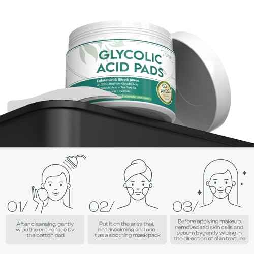 Glycolic Acid Pads 20%: Dual Sided Exfoliating Face Peels with Salicylic Acid & Niacinamide Reduce Surface Skin Fine Lines and Wrinkles Daily Facial Cleansing for All Skin Types 60 Count