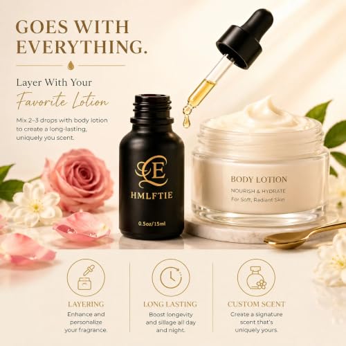 Women’s Pheromone Perfume Oil with Rose & Jasmine - Long Lasting 0.5 oz