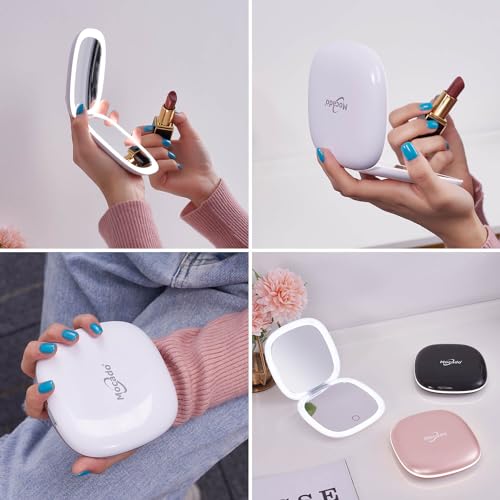 Mocado Compact LED Magnifying Mirror 4" 1X/10X Rechargeable