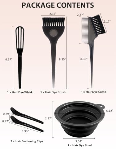Hair Dye Bleach Kit with Brushes & Bowl Set for At-Home Coloring