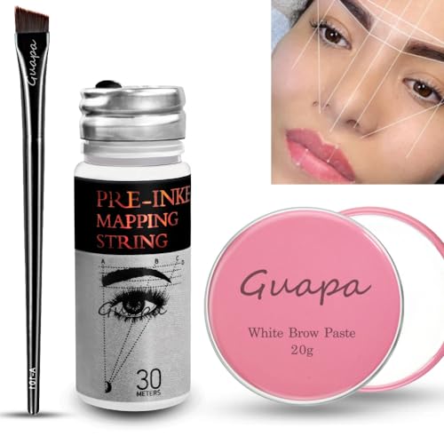 Brow Mapping Kit with White Paste & String - Professional Eyebrow