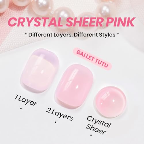 Beetles Nude Gel Nail Polish - Sheer Pink Ballet Tutu, 15ml Long-Lasting Gel