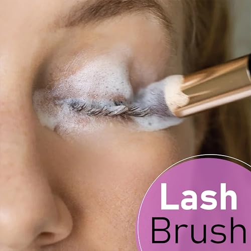 Lash Shampoo Kit ? Premium Lash Extension Cleaning Kit & Care Set with Fan, Brush, Oil-Free Eyelash Cleanser, Goggles for Shower & Sleep Mask - Lash Bath Kit & Aftercare System