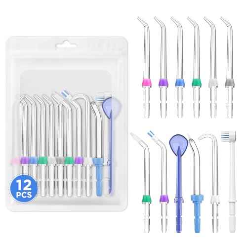 12PCS for Waterpik Replacement Heads, Replacement Picks Water Flosser Replacement Tips for Water Pik(6 Classic Jet Tips + Other 6 Different Tips)