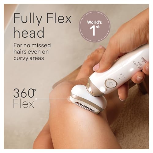 Braun Silk-épil 9 Flex Epilator with Shaver & Trimmer Comb, Gold