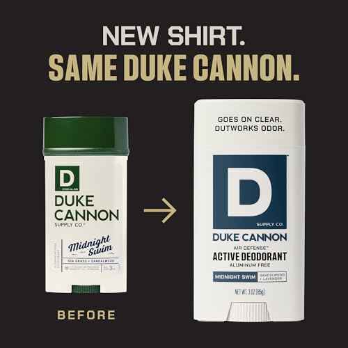 Duke Cannon Midnight Swim Aluminum-Free Deodorant for Men - Air Defense, Sandalwood + Lavender Scent, 3 oz ? Long-Lasting, Clear Glide, Skin-Soothing Formula