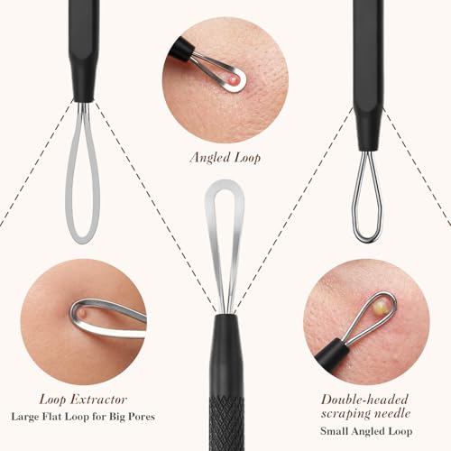 ZASZO 6-Piece Stainless Steel Pimple Extractor Tool Kit