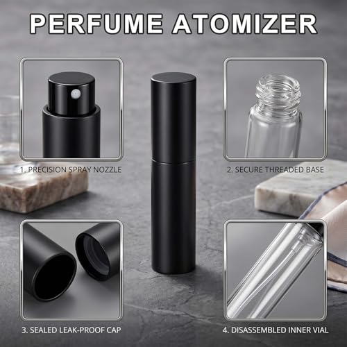 Chedin 10ml Refillable Travel Perfume Spray Bottle Set - 3 PCS