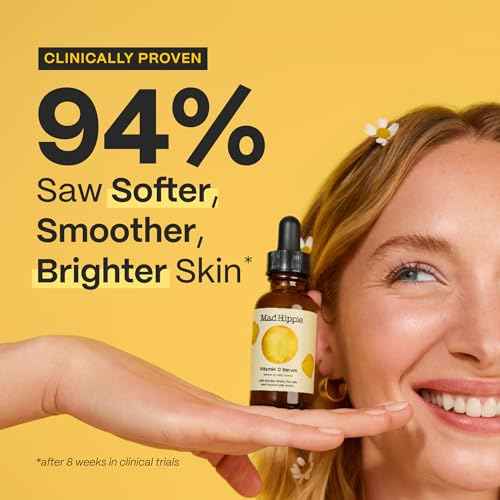 Mad Hippie Vitamin C Serum for Face with Hyaluronic Acid & Triple C Night Cream Ceramide Moisturizer - Skin-Brightening Skin Care Set (2 Piece Set)