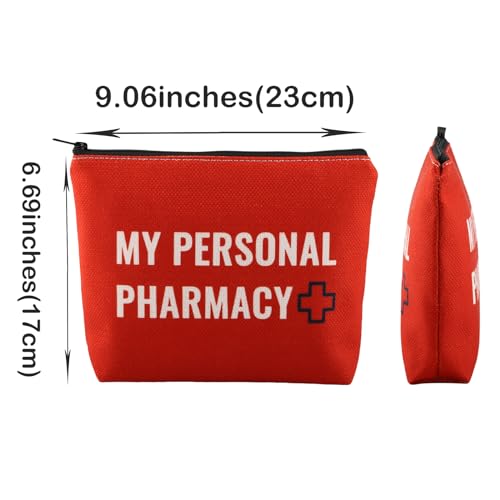 PWHAOO Pharmacy Technician Makeup Bag My Personal Pharmacy Cosmetic Bag Pharmacy RX Gift Medicine Bag Medicine Pouch (Personal Pharmacy B)
