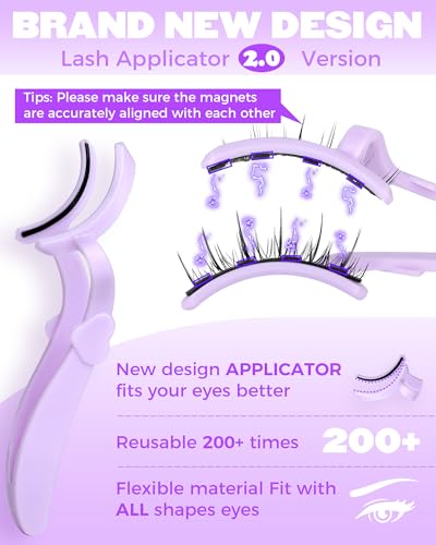 Magnetic Eyelashes with Applicator - No Glue Needed