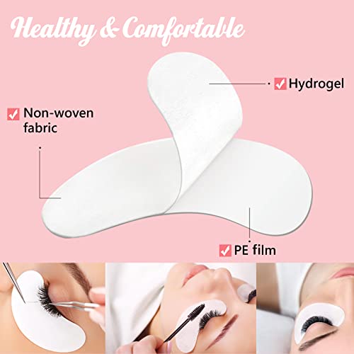 GreenLife 400 Pairs 100% Natural Eyelash Extension Under Eye Gel Pads patches kit Collagen Aloe Vera Hydrogel Eye Patches Eyelash Extension Supplies Tools, Lash Extension Supplies (100 200 400 Pairs)