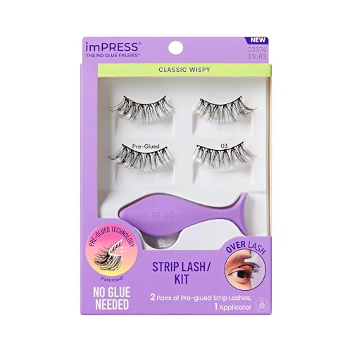imPRESS Classic Wispy Pre-Glued Strip Lashes, 2 Pairs