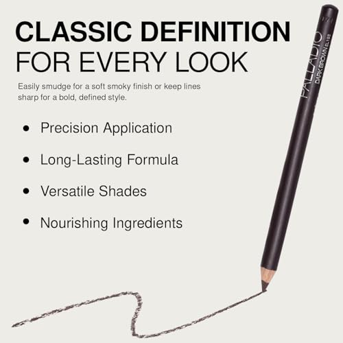 Palladio Wooden Eyeliner Pencil - Dark Brown