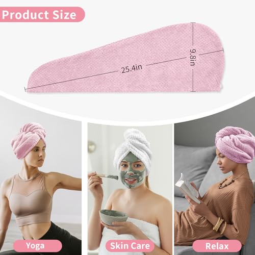Microfiber Hair Towel Wrap 3-Pack - Quick Dry & Anti-Frizz