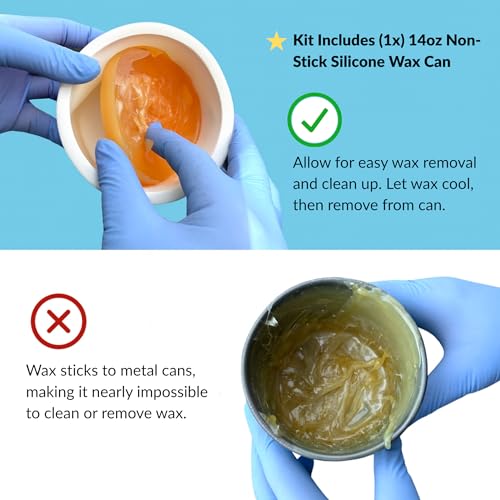 Reusable Non-Stick Silicone Wax Collars + Can + Lid for Wax Pot ? Fits All 14-16 oz Wax Cans & Warmers ? Wax Warmer Collars for Easy, Mess-Free Cleaning, 3-Piece Set (Collar + Can + Lid, White)