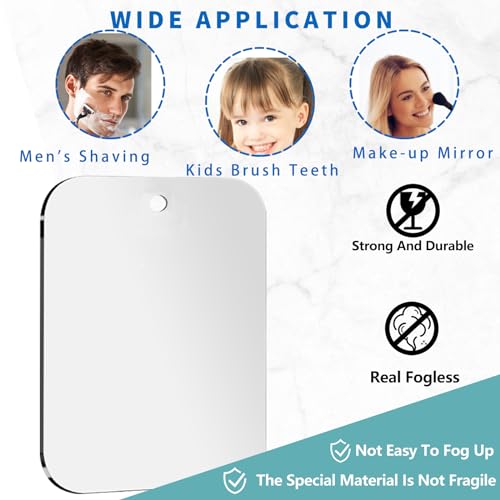 Fogless Shower Mirror 8x6 inch Shatterproof Shaving