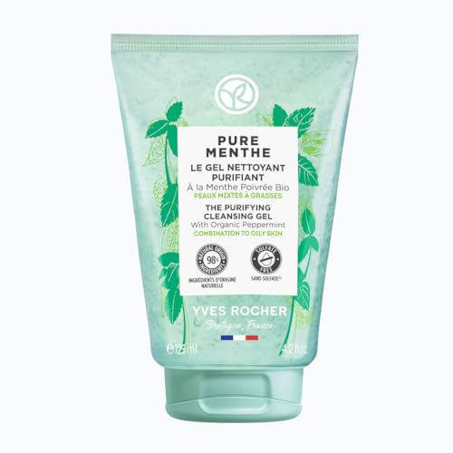 Yves Rocher Purifying Cleansing Gel for Combination to Oily Skin ? Pure Menthe ? 4.2 Oz ? 1 Ct