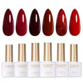 GAOY Burgundy Red Gel Nail Polish Set - 6 Long-Lasting UV Colors for Nail Art