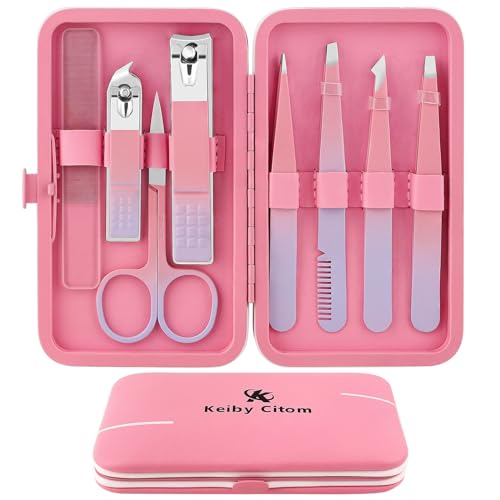 8-Piece Precision Tweezers Set for Facial Hair Removal