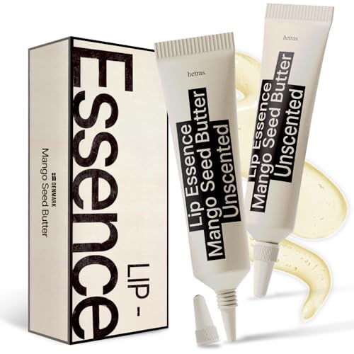 hetras Mango Seed Butter Lip Essence | Fragrnace Free Intense Hydration & Overnight Lip Mask for Soft, Glossy Lips | Daily Lip Treatment Jelly Balm for Dry Lips, 0.44 oz. 2 Pack