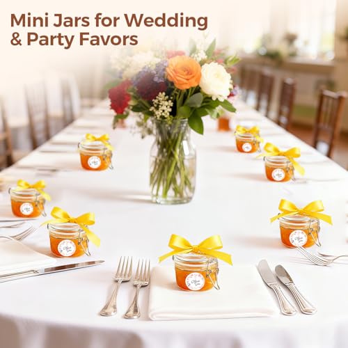 ComSaf 4 oz Mason Glass Jars with Airtight Lids - 6 Pack