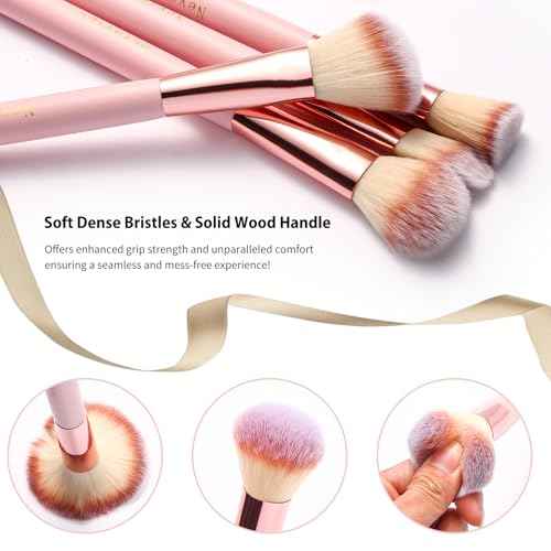 28PCS Makeup Brush Set, Quality Makeup Brushes for Women, Brush Set Make Up for Beginner Starter Professional,Pink Makeup Set with Blenders Masks Spatula,Travel-Friendly Makeup Brush Set with Case