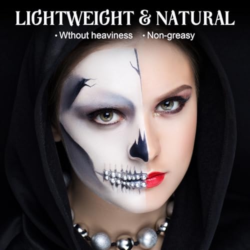White Liquid Foundation for Halloween Makeup, Costume & Cosplay