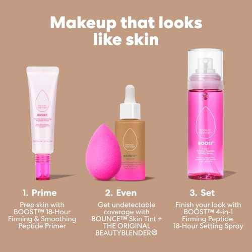 Beautyblender 12-Hour Always on Radiant Skin Tint, Breathable Serum Foundation Stays Put for All Day Long Wear, Infused with Hyaluronic Acid & Niacinamide, Medium 1