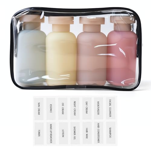 Leak Proof Travel Shampoo Bottles 3.4oz - 4 Pack Refillable