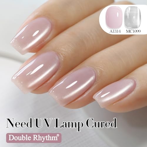 Double Rhythm Jelly Cat Eye Gel Nail Polish with Magnet - 15ml Sheer Glitter