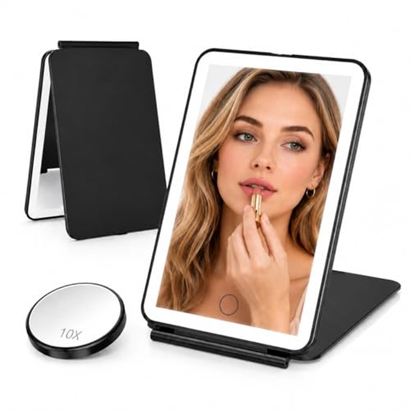10X Magnifying Lighted Makeup Mirror with Rechargeable LED