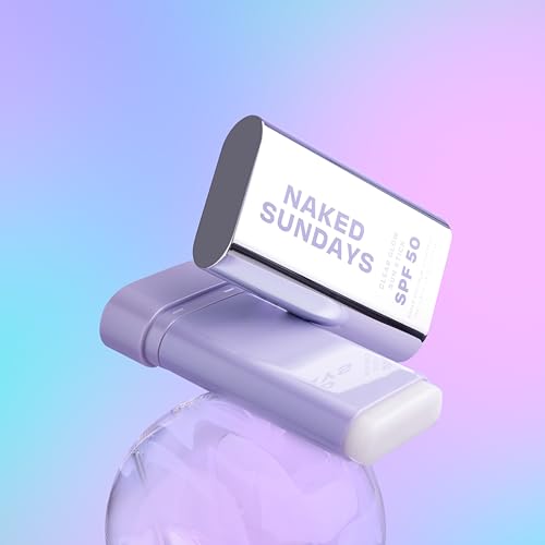 Naked Sundays SPF 50 Clear Glow Sun Stick ? Invisible, Unscented Face & Body Sunscreen for All Skin Types | Broad Spectrum, Quick & Easy Application, Travel-Friendly, 19g