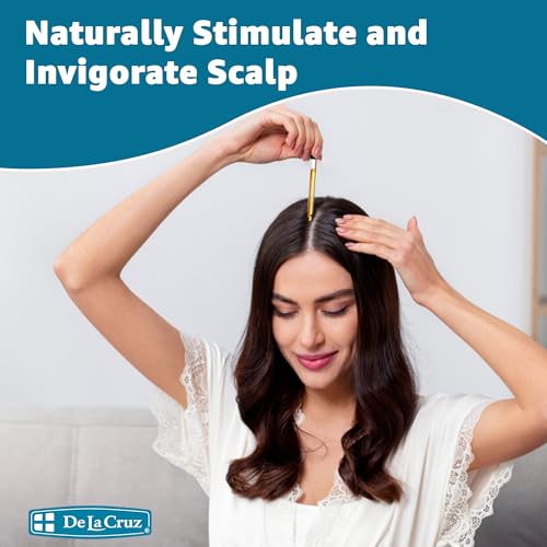 De La Cruz Rosemary Mint Oil Blend for Hair & Scalp - Revitalizing Blend with Castor, Avocado and Olive Oil - Naturally Moisturizing Rosemary Hair Oil - 2 FL OZ