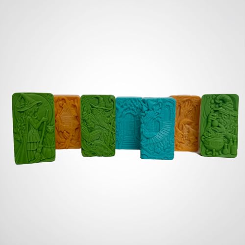 Yezaki Handmade Soap Gift Set 7-Piece Green Soap Natural Soap Bar Handmade Organic Soap Bar Set for Gift Homemade soap Botanical Vegan Non Toxic Made in USA