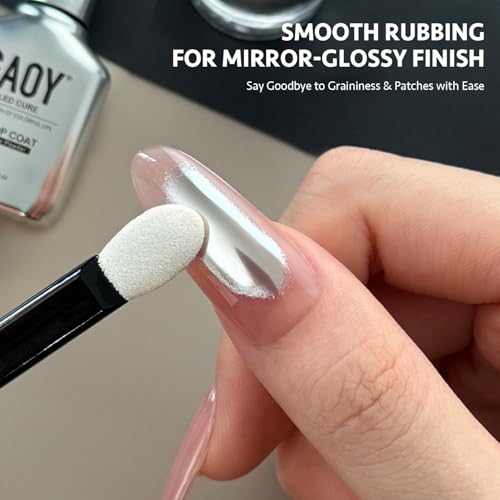 Chrome Powder Top Coat Gel, 16ml UV Gel No Wipe Clear
