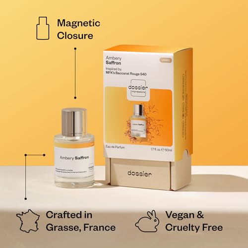 Dossier Ambery Saffron Eau de Parfum - Inspired by Baccarat Rouge 540 - 1.7 fl oz