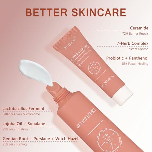 Facial Hair Removal Cream Kit for Women Face ? Depilatory & Soothing Cream, 4 Min Painless & Flawless Lip Chin Hair Remover, Gentle for Sensitive Skin Hair Removal (1.69 + 0.34 FL Oz)