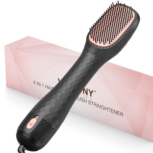 4-in-1 Hair Dryer Brush Straightener - 1200W Ionic Ceramic