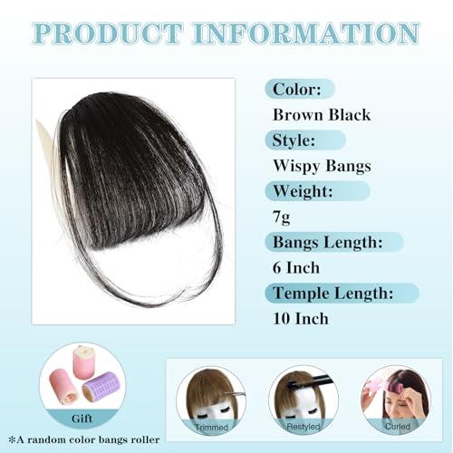 Clip-In Human Hair Bangs for Women - Wispy & French