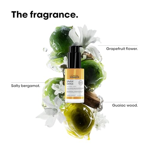 L'Oreal Professionnel Metal Detox Leave-In Oil - Detoxifies, Prevents Damage and Prolongs Hair Color With Shine