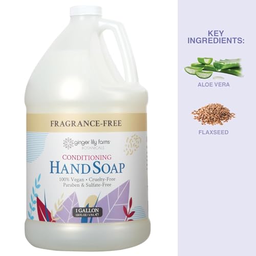 Fragrance-Free Vegan Hand Soap Refill, 1 Gallon (Pack of 4)