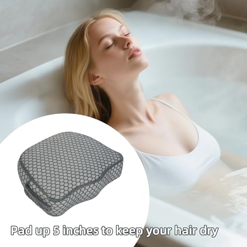 Hot Tub Booster Seat for Adults Weighted Bathtub Spa Booster Cushion with Secure-Grip Bottom Adds 5 Inches of Height Machine Washable for Pool and Spa (1Pack Blue)