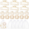 Pearl Hair Claw Clips & Scrunchies Set for Weddings & Parties