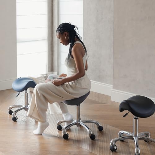 Ergonomic Saddle Stool with Pneumatic Lift & Wheels
