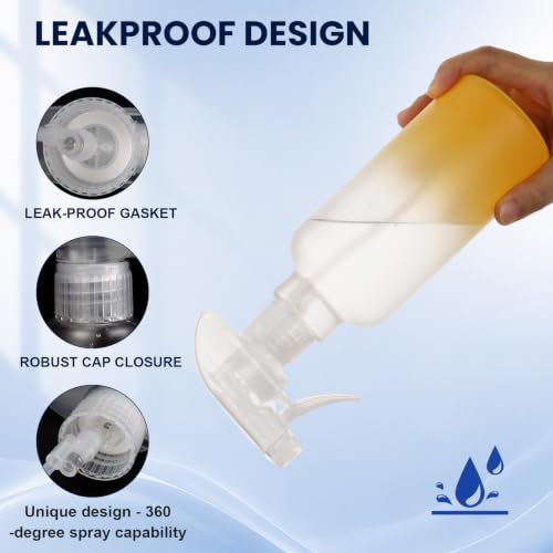 16.9oz Refillable Spray Bottles 2 Pack - Adjustable Nozzle & Leakproof