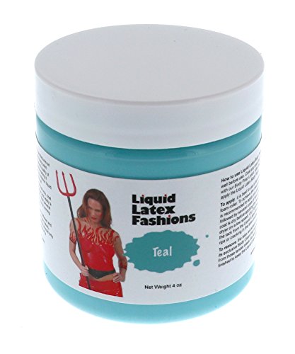 Teal Liquid Latex Body Paint 4 oz - Easy Application & Removal