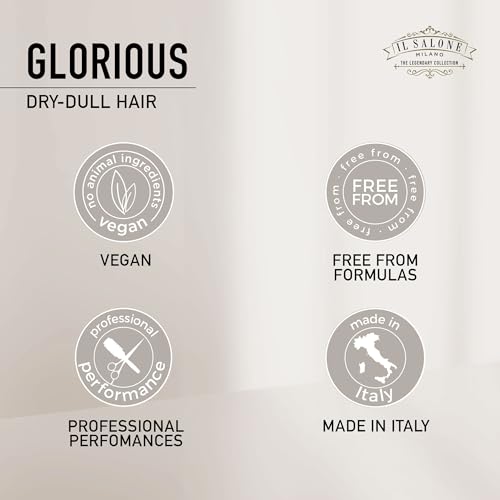 Il Salone Milano Professional Glorious Mask - Hydrating Hair Mask for Dry Hair - Increases Nourishment and Combability with Chestnut Extract & Rice Extract - Salon-Quality Hair Care (8.55 oz / 250 ml)