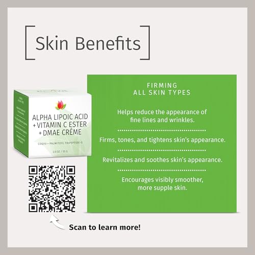 Reviva Labs DMAE Cream with Alpha Lipoic Acid, Vitamin C Ester - DMAE Lift and Firm Cream for Neck and Face - Skin Firming and Moisturizing Cream, 3-Pack (2 oz Each)