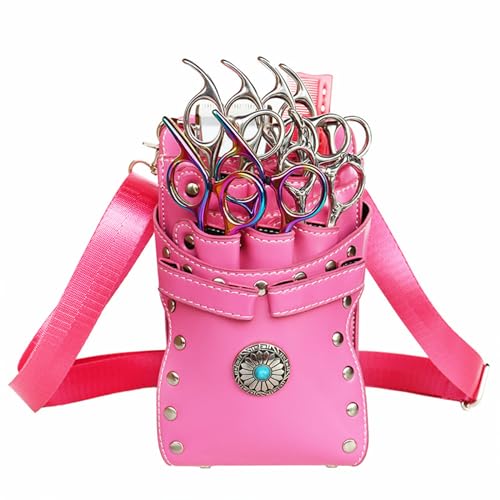 7-Slot Hair Scissors Waist Bag | PU Leather Barber Tool Holster